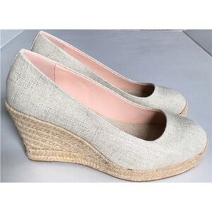 New JCREW Seville Espadrille Wedges in Metallic Canvas 9